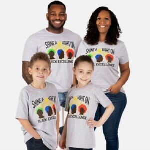 NWT Unisex Shine A Light On Black Excellence by Proud By Design T-shirt